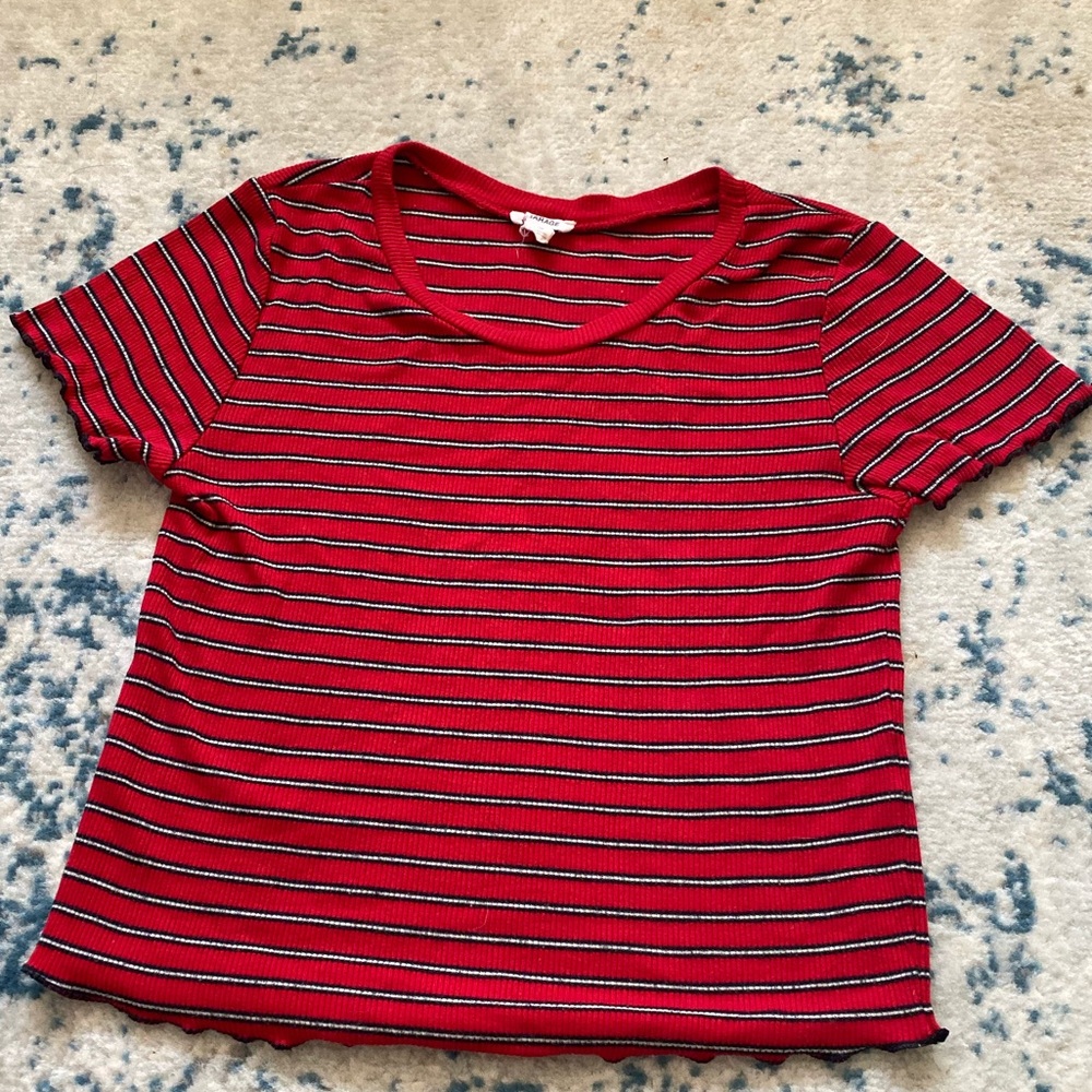 Red striped crop top